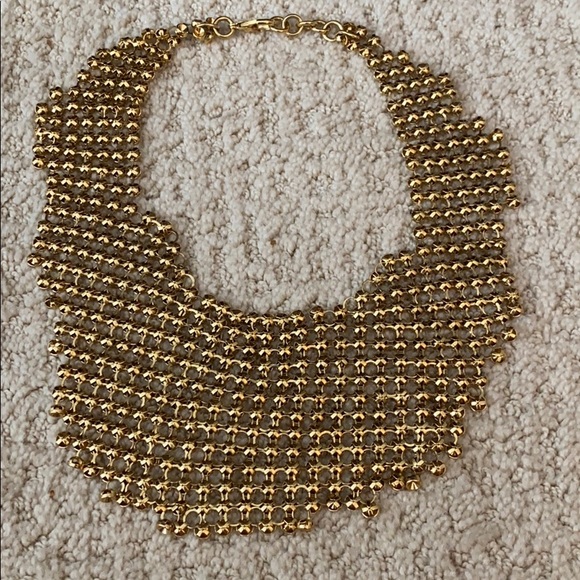 Lulu Frost vintage brass mesh bib necklace - Picture 9 of 10